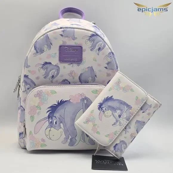 Loungefly Disney Winnie The Pooh Eeyore Floral Mini Backpack Set - Picture 1 of 12